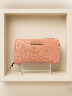Jolene Couture Blush Pink Zip Around Wallet Pebbled Faux Leather Organizer